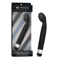 Black rose scarlet g vibratory wand with smooth satin finish and silver metallic band at the base