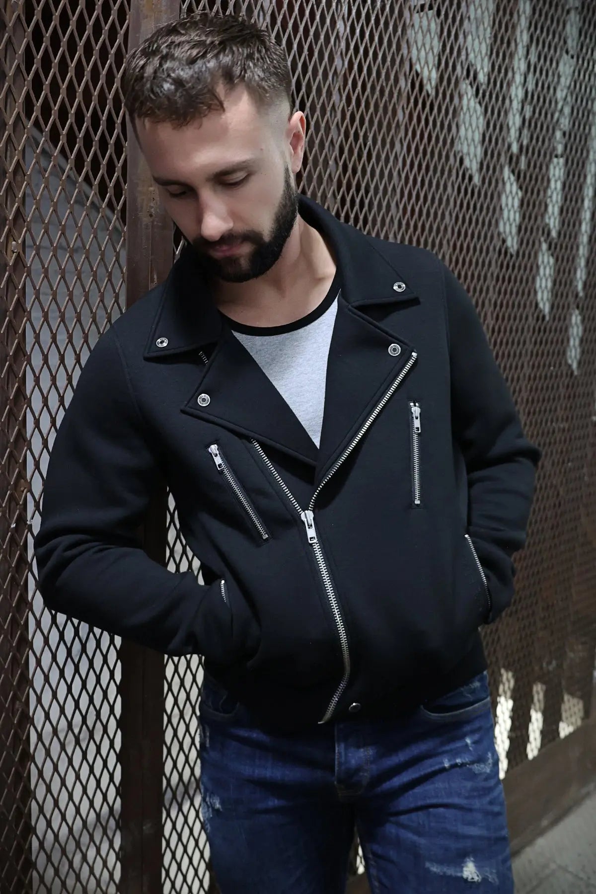 Breedwell Gay Men's Rough & Ready Biker Jacket