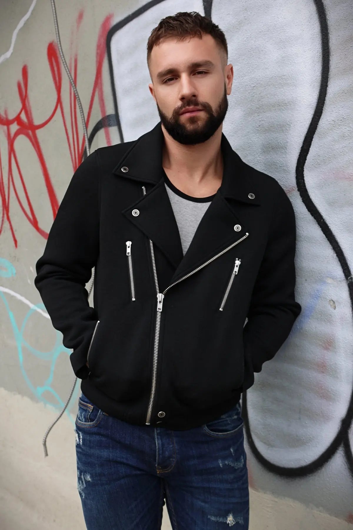 Breedwell Gay Men's Rough & Ready Biker Jacket