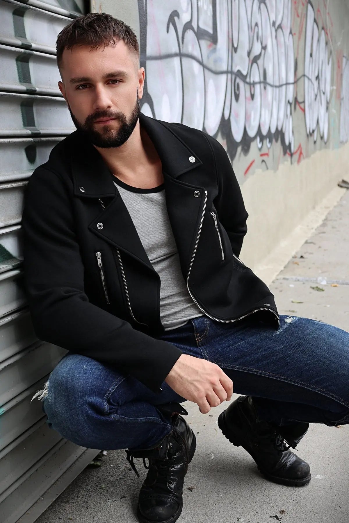 Breedwell Gay Men's Rough & Ready Biker Jacket