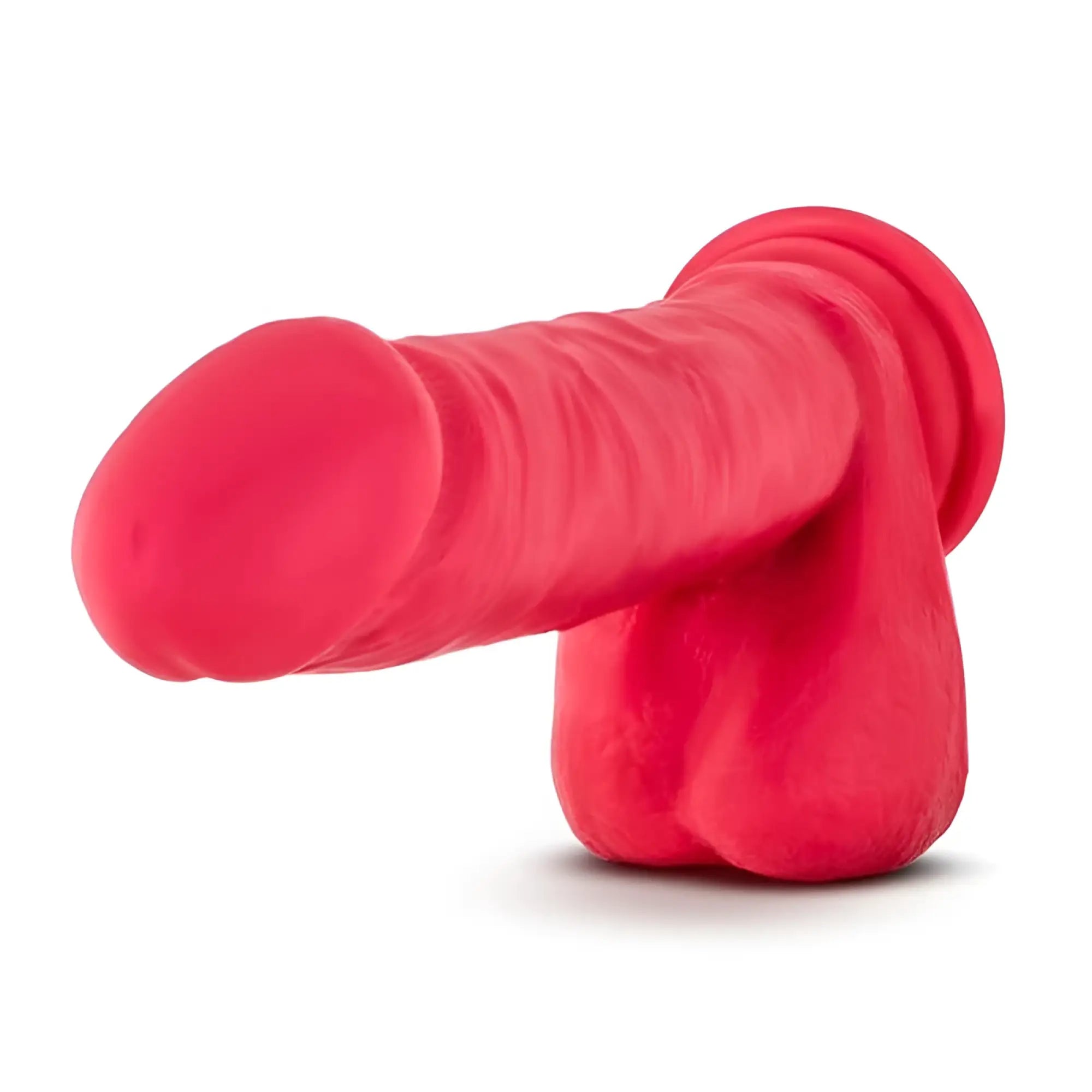 Vibrant red silicone dildo ruse ruse big poppa cerise with rounded head and textured shaft for enhanced pleasure