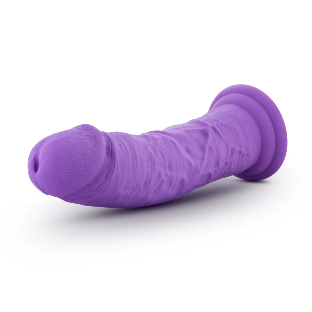 Purple silicone anal plug ruse ruse jammy with rounded head and textured surface for comfortable use