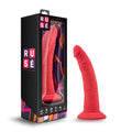 Red silicone dildo by rusé model jimmy in cerise color designed for intimate use