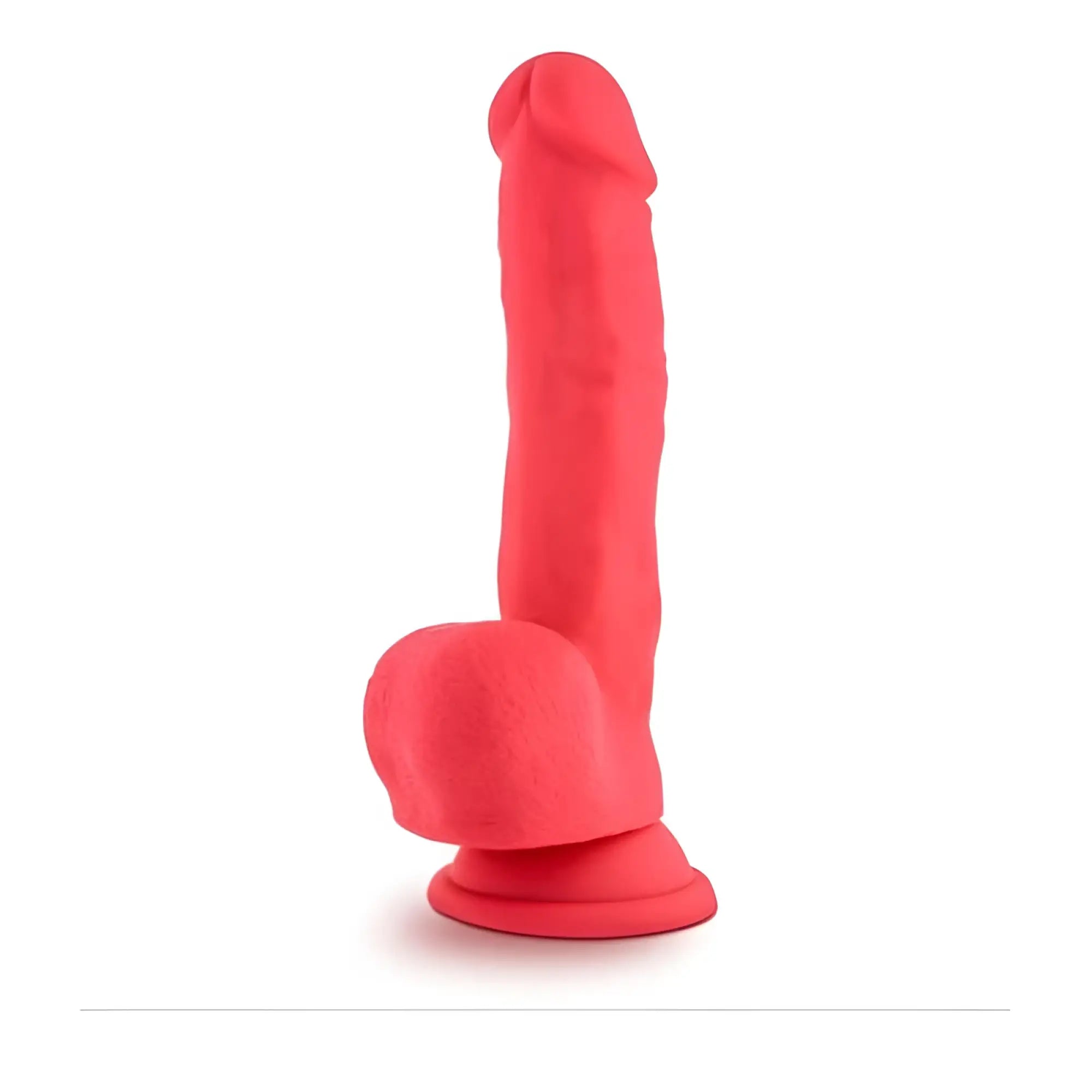 Red silicone dildo with rounded head and base from Ruse Ruse Shimmy Cherise Dong for personal pleasure use