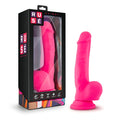 Vibrant pink silicone adult toy ruse shimmy designed for intimate use in a hot pink color by ruse