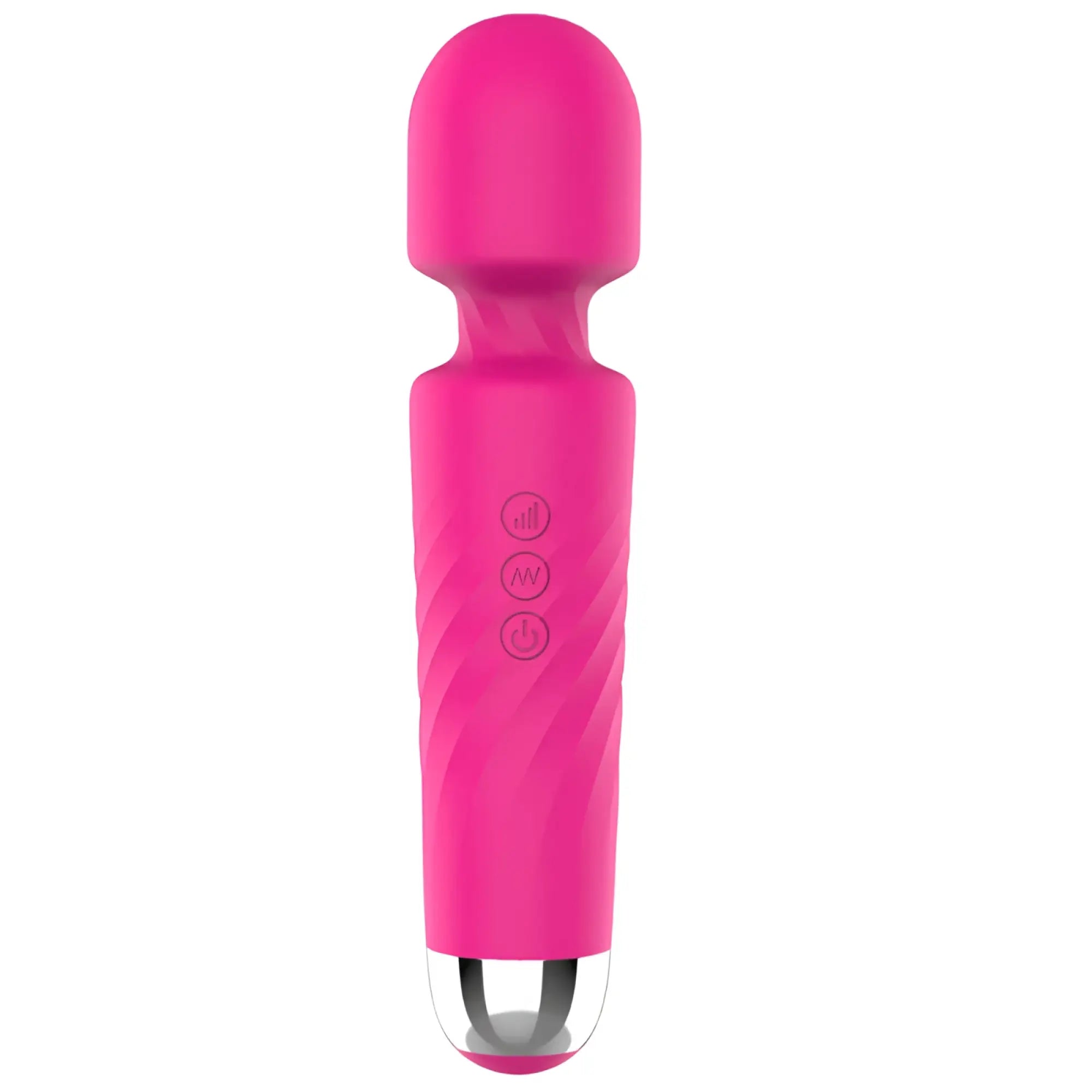 S-hande hero 2 wand pink vibrant silicone-wrapped vibrator with textured grip and three control buttons