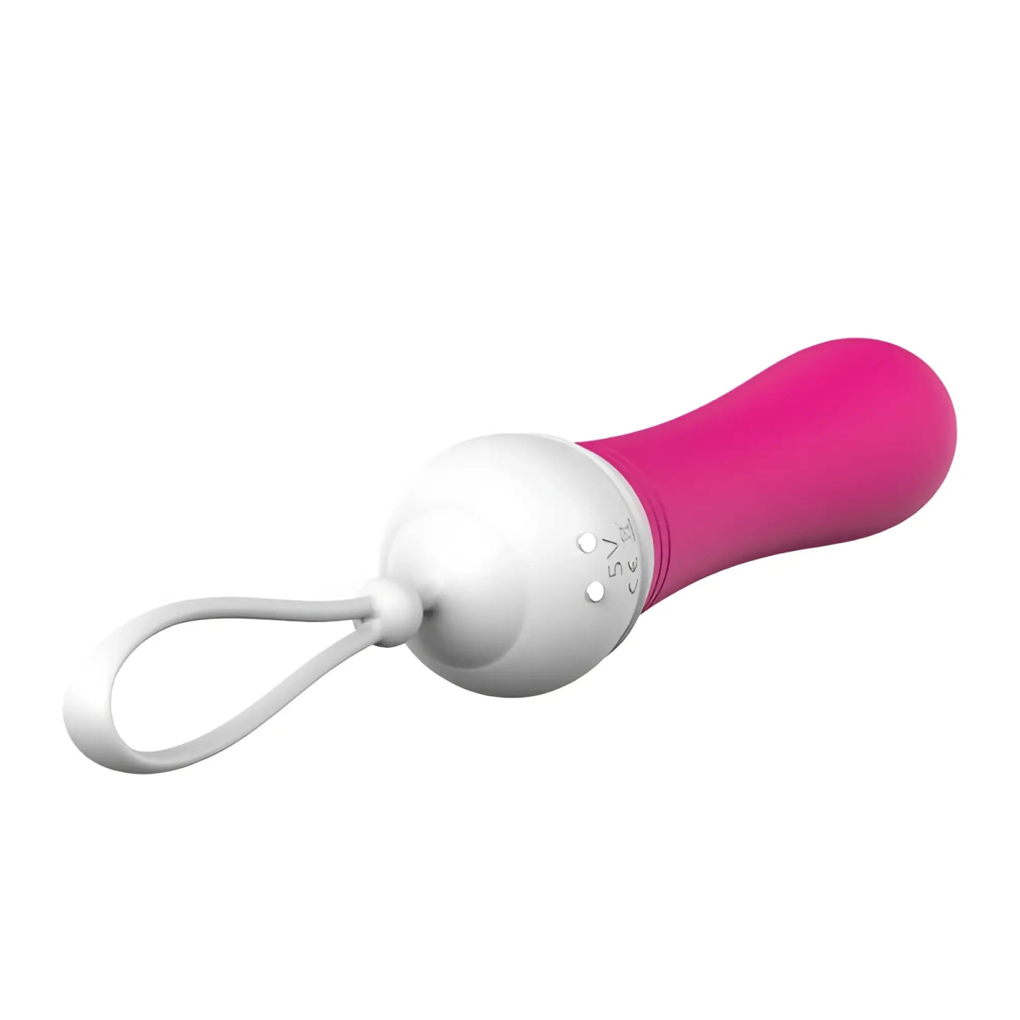S-hande kitti mini vibrator pink with smooth rounded handle and white control buttons on the head
