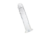 Clear transparent silicone dildo s-hande lester dong clear m with textured ridges and rounded head