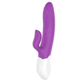 Purple silicone rabbit vibrator with white base s-hande lighter thrusting rabbit vibrator for intimate use