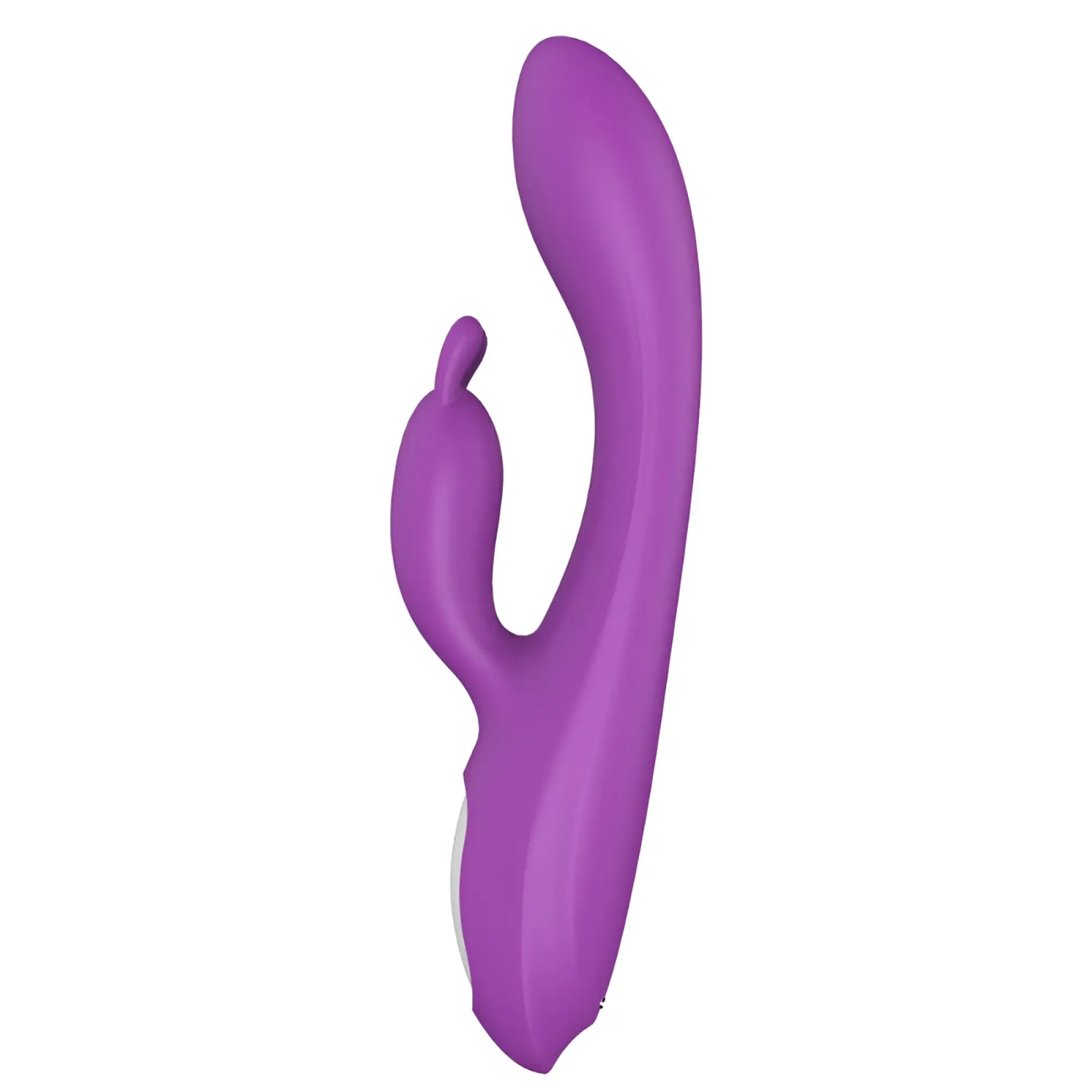 Purple silicone rabbit-shaped vibrator with smooth glossy finish and ergonomic contours s-hande naughty heating rabbit vibrator