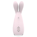 S-hande reba massager orchid pink bunny-shaped personal care device with smooth silicone texture and clear glass base