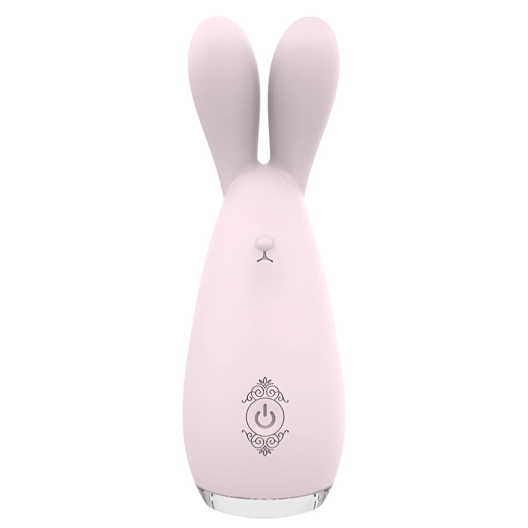S-hande reba massager orchid pink bunny-shaped personal care device with smooth silicone texture and clear glass base