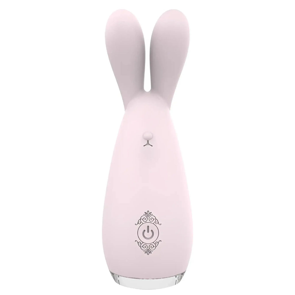 S-hande reba massager orchid pink bunny-shaped personal care device with smooth silicone texture and clear glass base