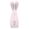S-hande reba massager orchid pink bunny-shaped personal care device with smooth silicone texture and clear glass base