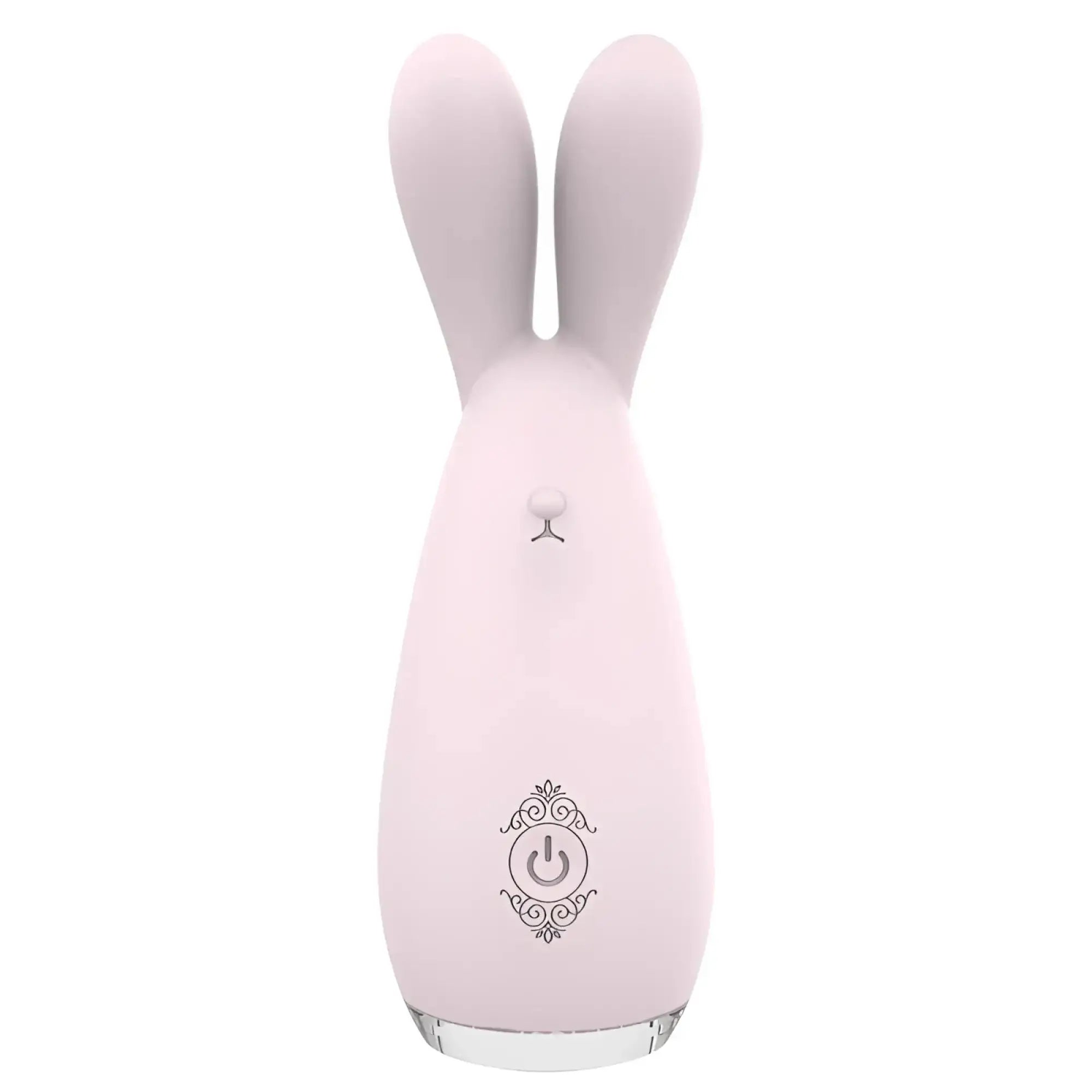 S-hande reba massager orchid pink bunny-shaped personal care device with smooth silicone texture and clear glass base