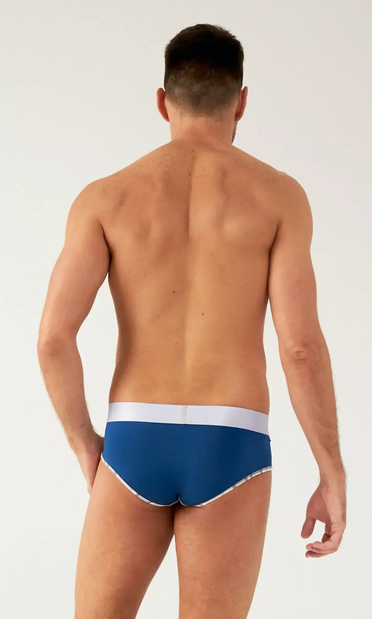 Saltire briefs blue menâs briefs with white waistband and trim made from soft breathable fabric for all-day comfort