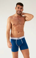 Blue ac menâs boxer briefs saltire trunks with white waistband and trim for comfortable everyday wear