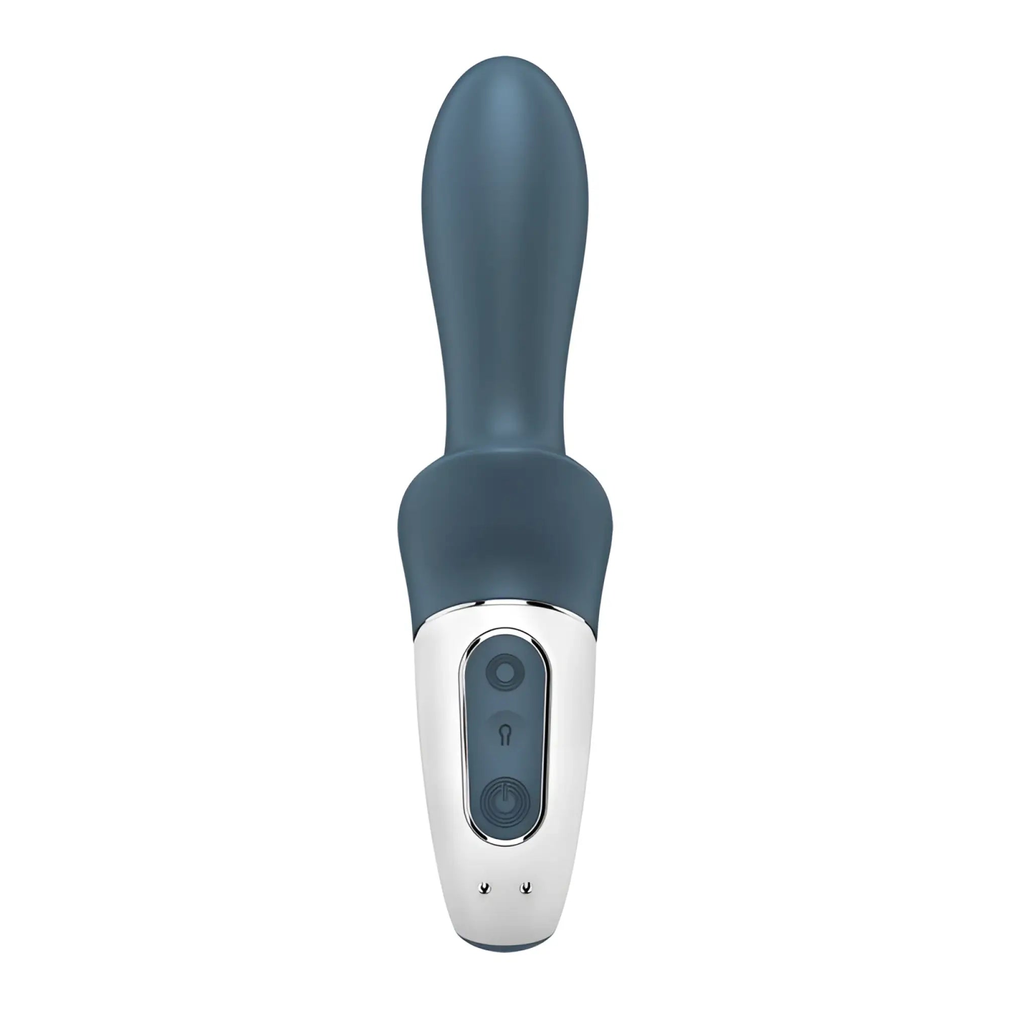 Satisfyer Air Pump Booty 2 dark grey sleek matte teal and white silicone vibrato with ergonomic handle and control panel