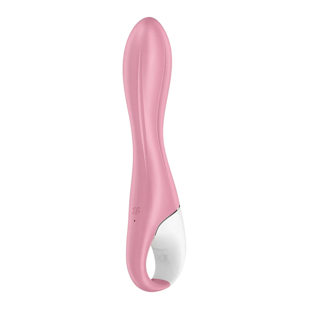 Pink and white curved satisfyer air pump vibrator 2 light red with sleek smooth surface for clitoral stimulation