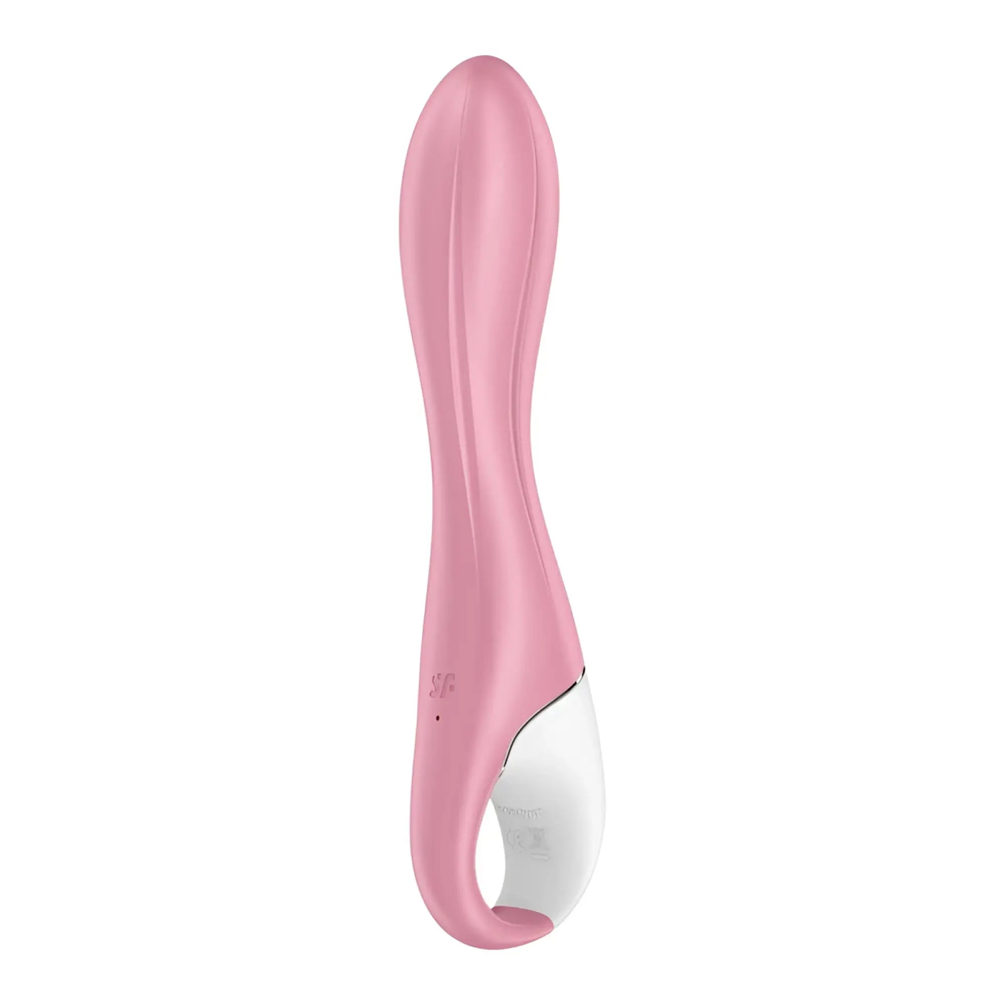Pink and white curved satisfyer air pump vibrator 2 light red with sleek smooth surface for clitoral stimulation