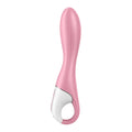 Satisfyer Air Pump Vibrator 2 light red ergonomic silicone vibrato wand in pink and white with sleek design