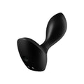 Satisfyer backdoor lover black is a black silicone vibratory device with smooth ergonomic contours and a rounded handle