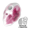 Transparent pink and white watercolor-patterned s f made of silicone in satisfyer cloud dancer red product