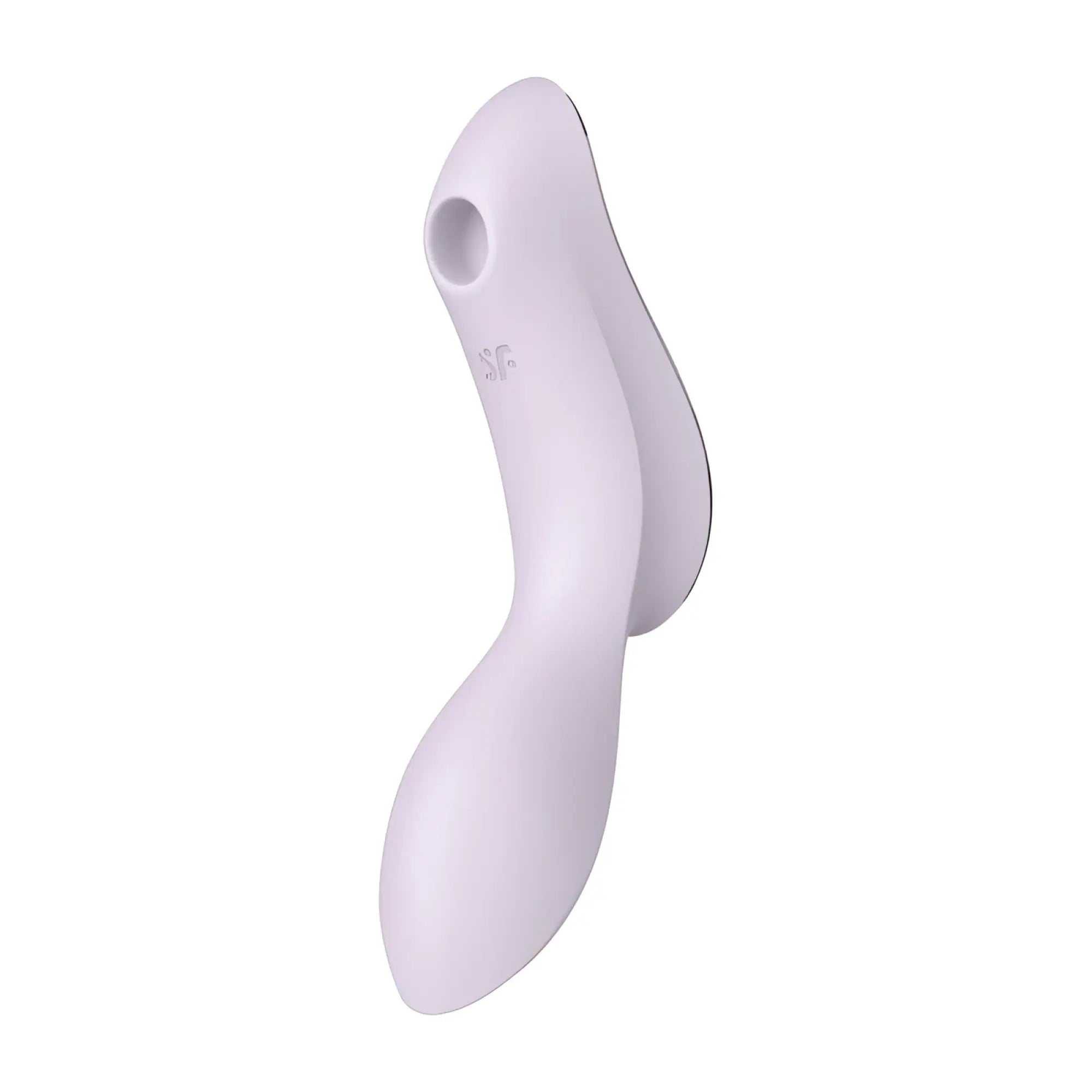 Satisfyer curvy trinity 2 insertable air pulse vibrator in sleek matte lavender silicone with ergonomic design and brand logo
