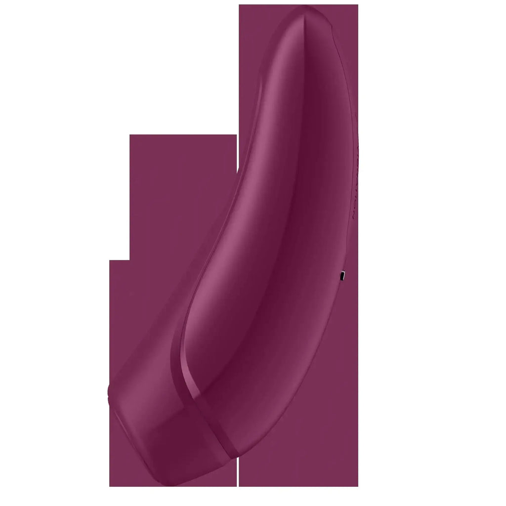 Satisfyer curvy1+ rose red sleek glossy plum silicone toy with smooth curved design for personal pleasure
