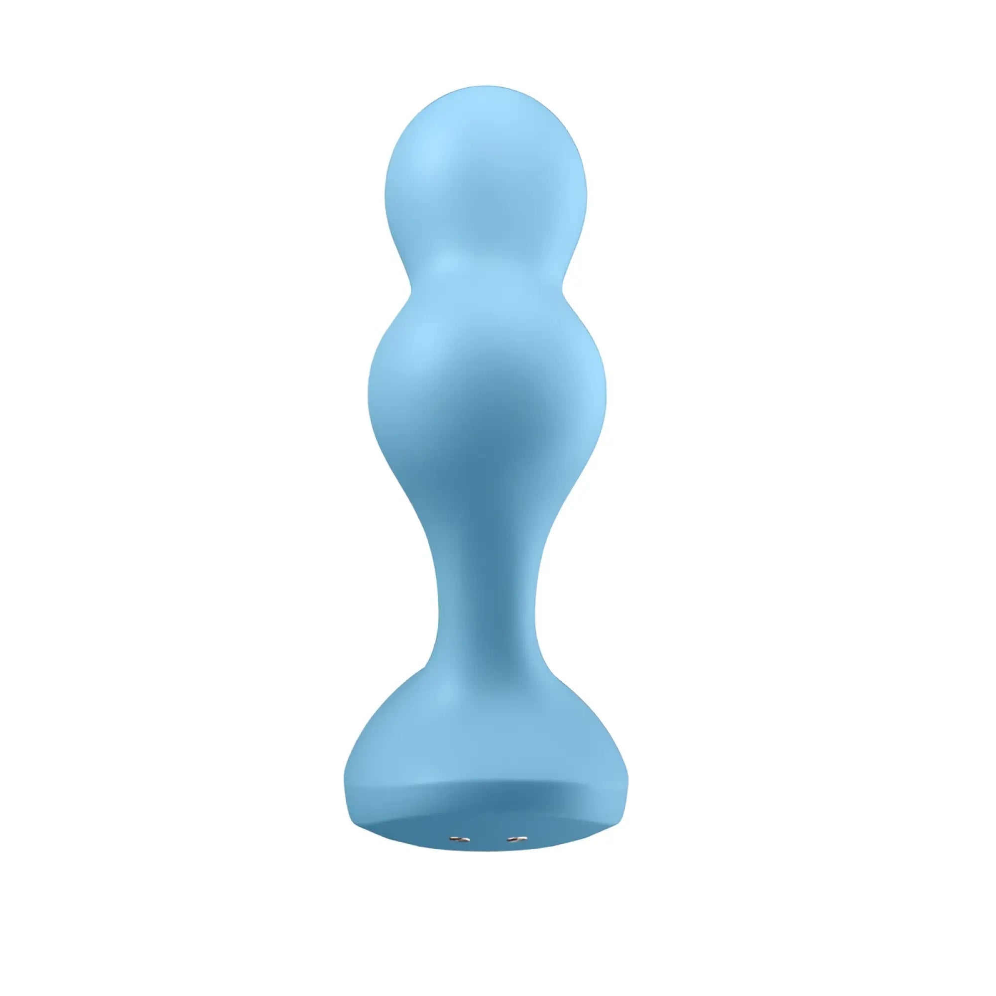 Light blue silicone Satisfyer Deep Diver vibrating anal plug with smooth contours and a flared base
