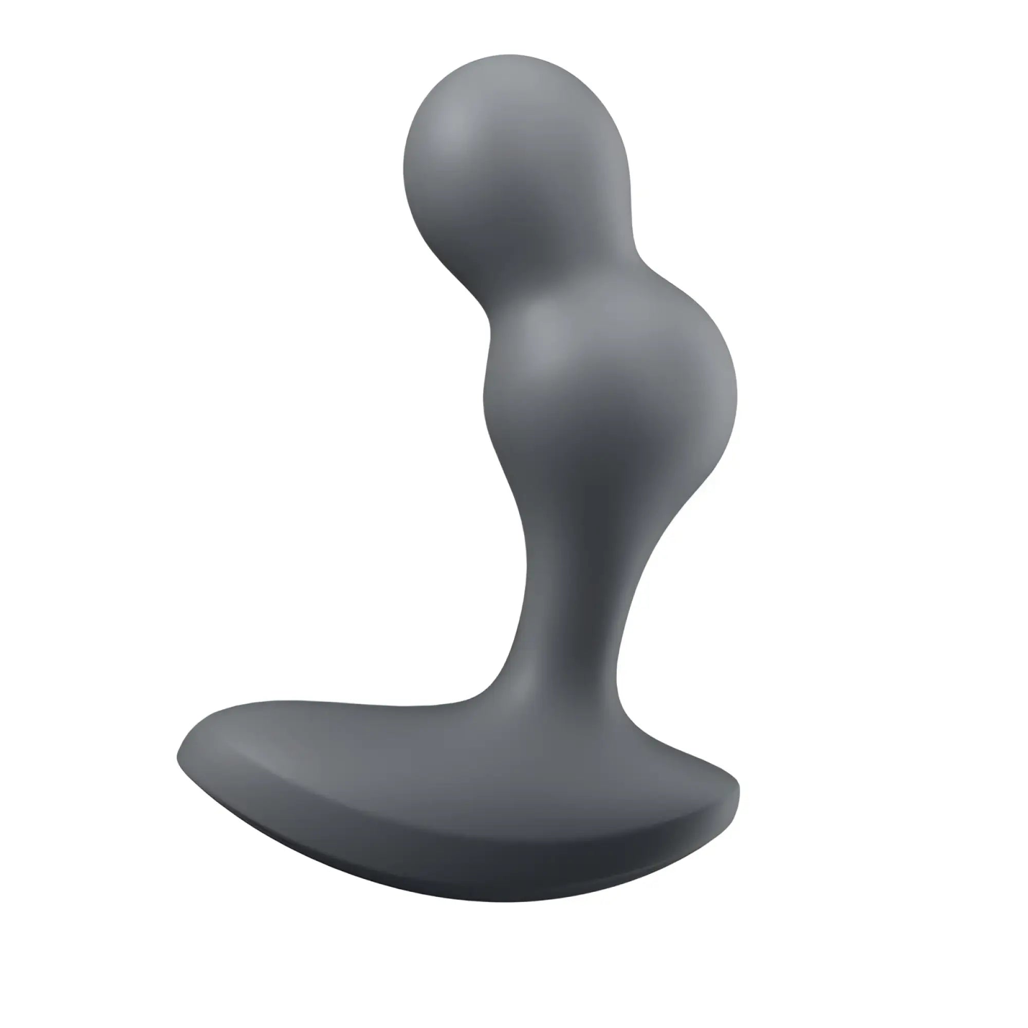 Gray silicone satisfyer deep diver vibrating connect app anal plug with smooth rounded design and wide base for stability