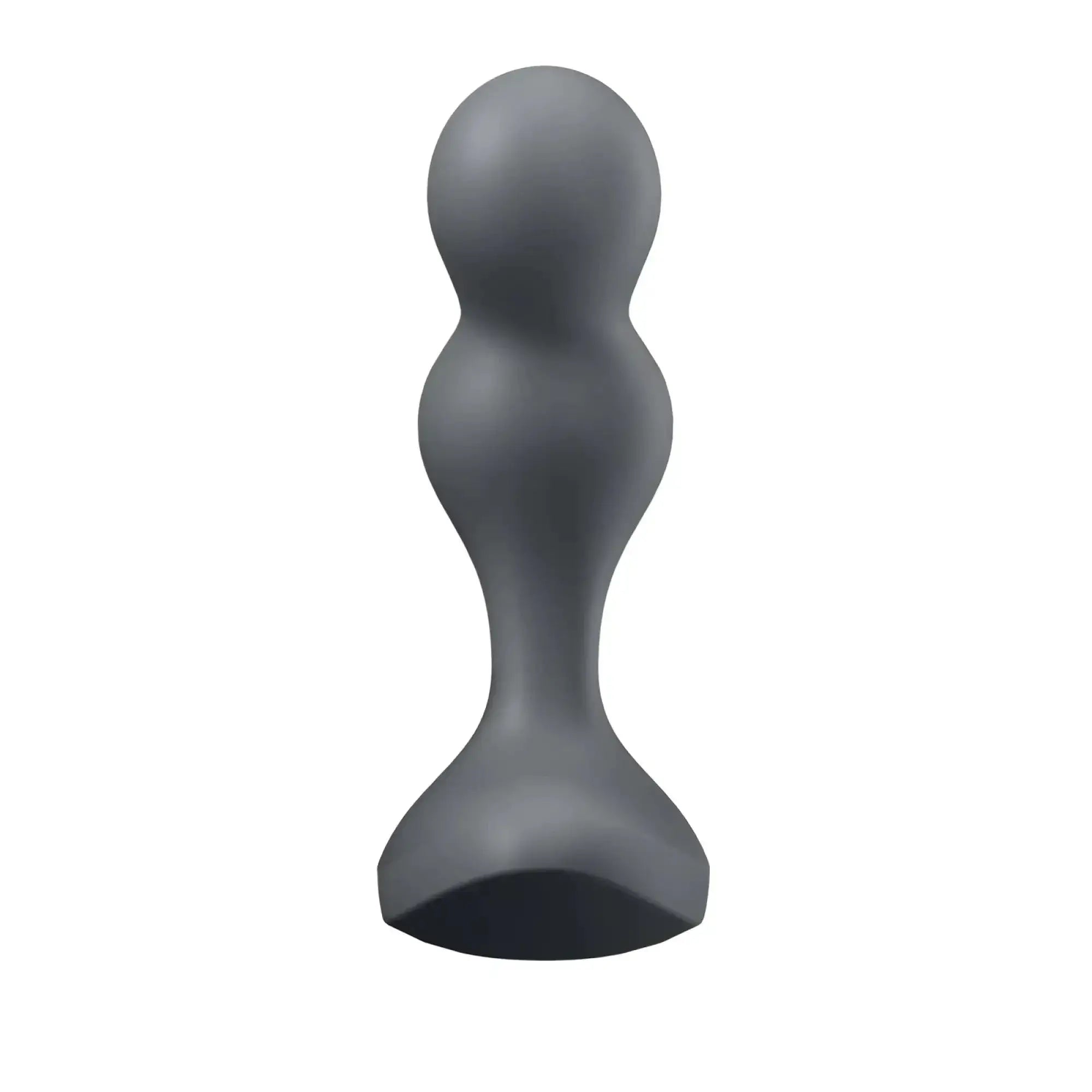 Gray silicone anal plug with smooth rounded design and segmented body from satisfyer deep diver vibrating connect app