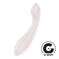 Satisfyer G-Force beige sleek white g-spot adult toy with smooth curved design and textured grip areas