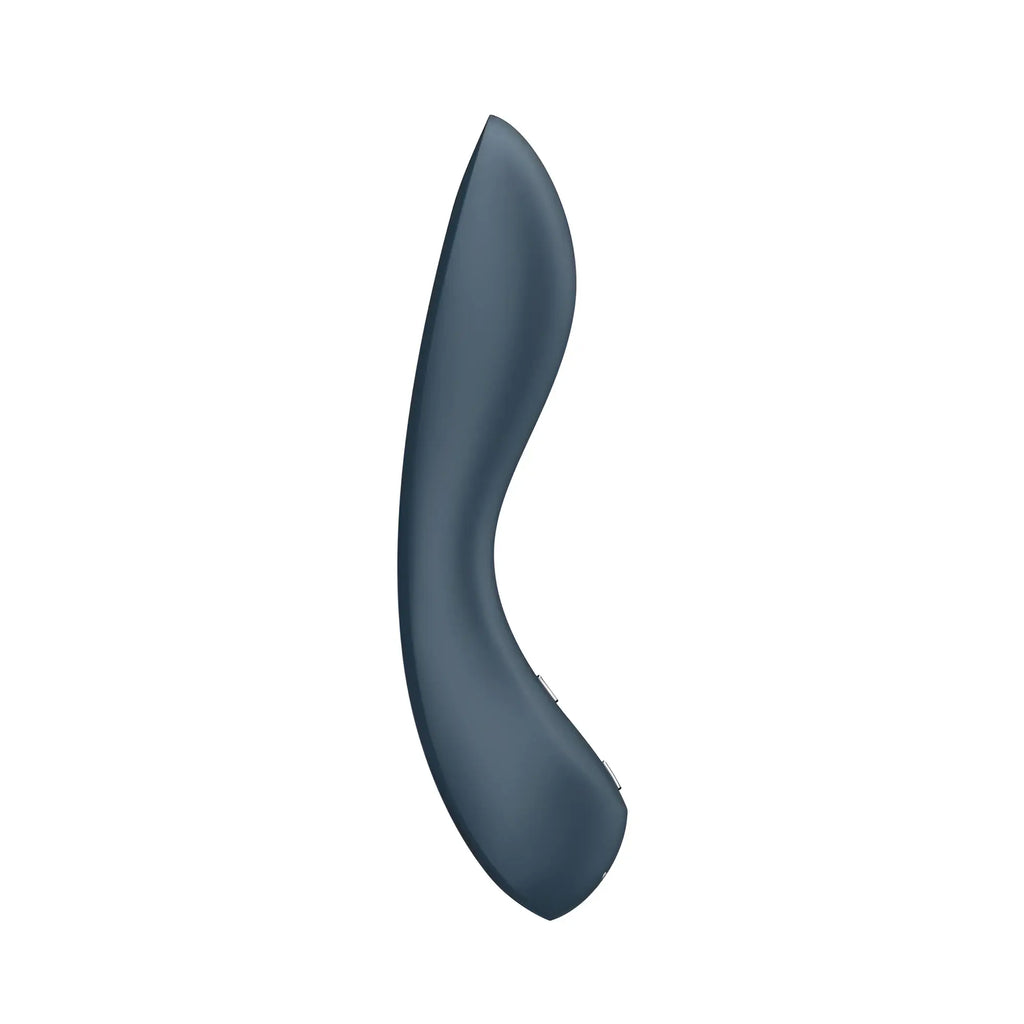 Satisfyer g-spot wave 4 sleek matte dark blue silicone-wrapped curved device with smooth ergonomic design