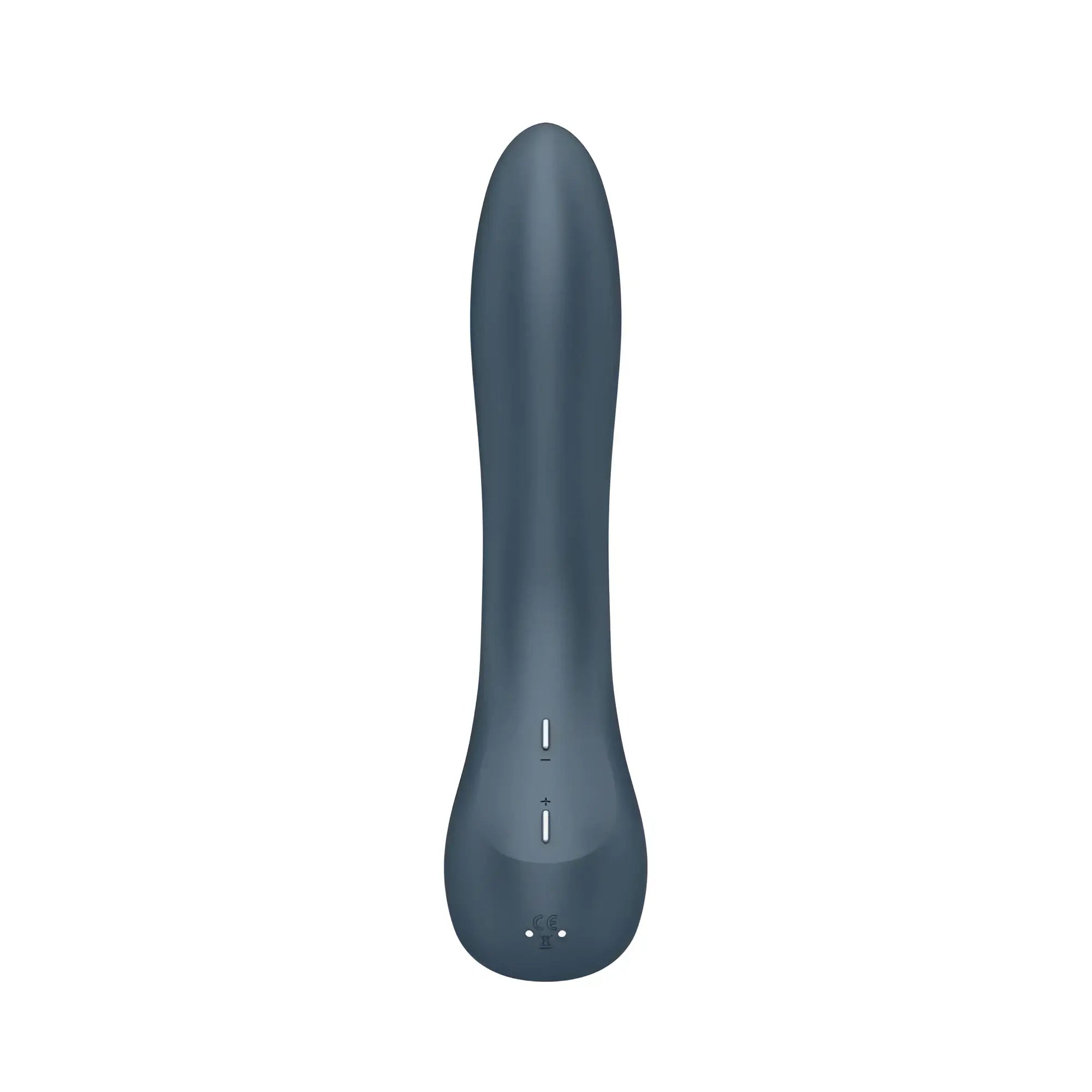 Sleek matte dark gray silicone g-spot vibrator with ergonomic design and control buttons by satisfyer satisfyer g-spot wave 4
