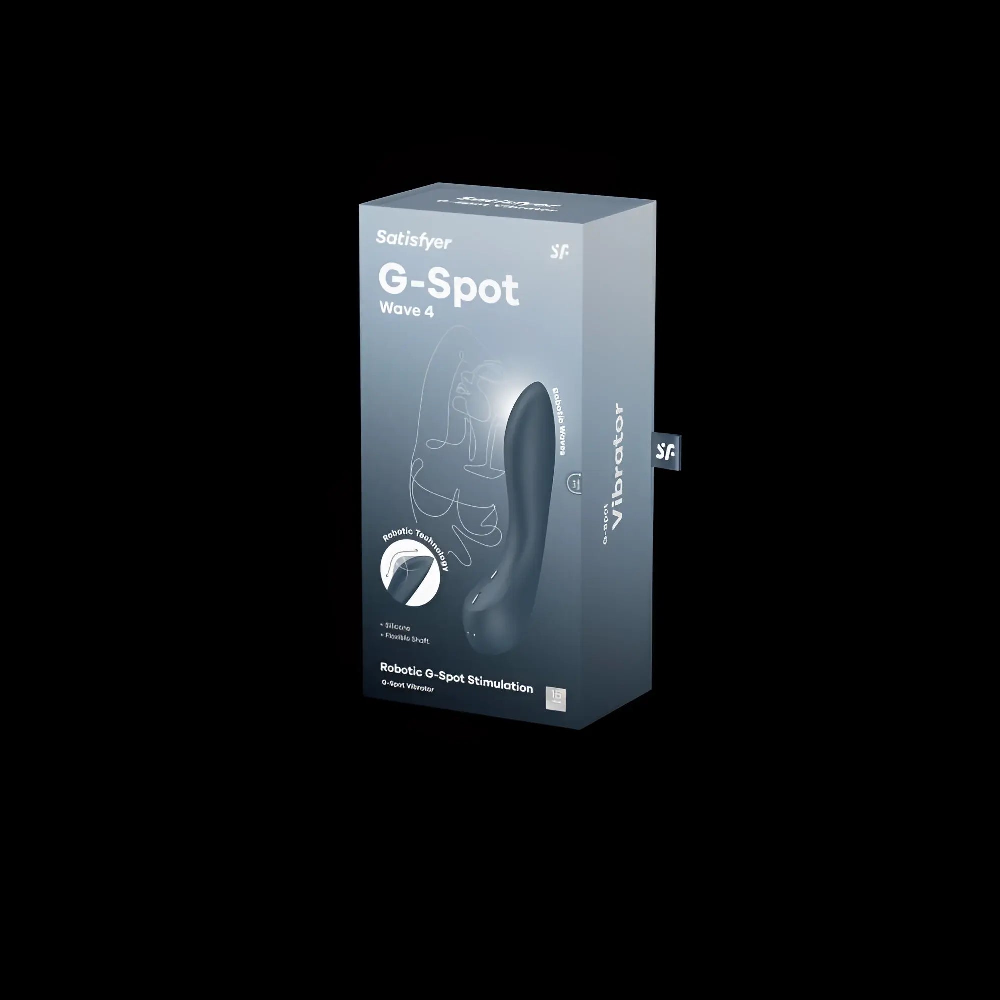 Satisfyer g-spot wave 4 black silicone vibratory device with flexible shaft and robotic technology for targeted stimulation