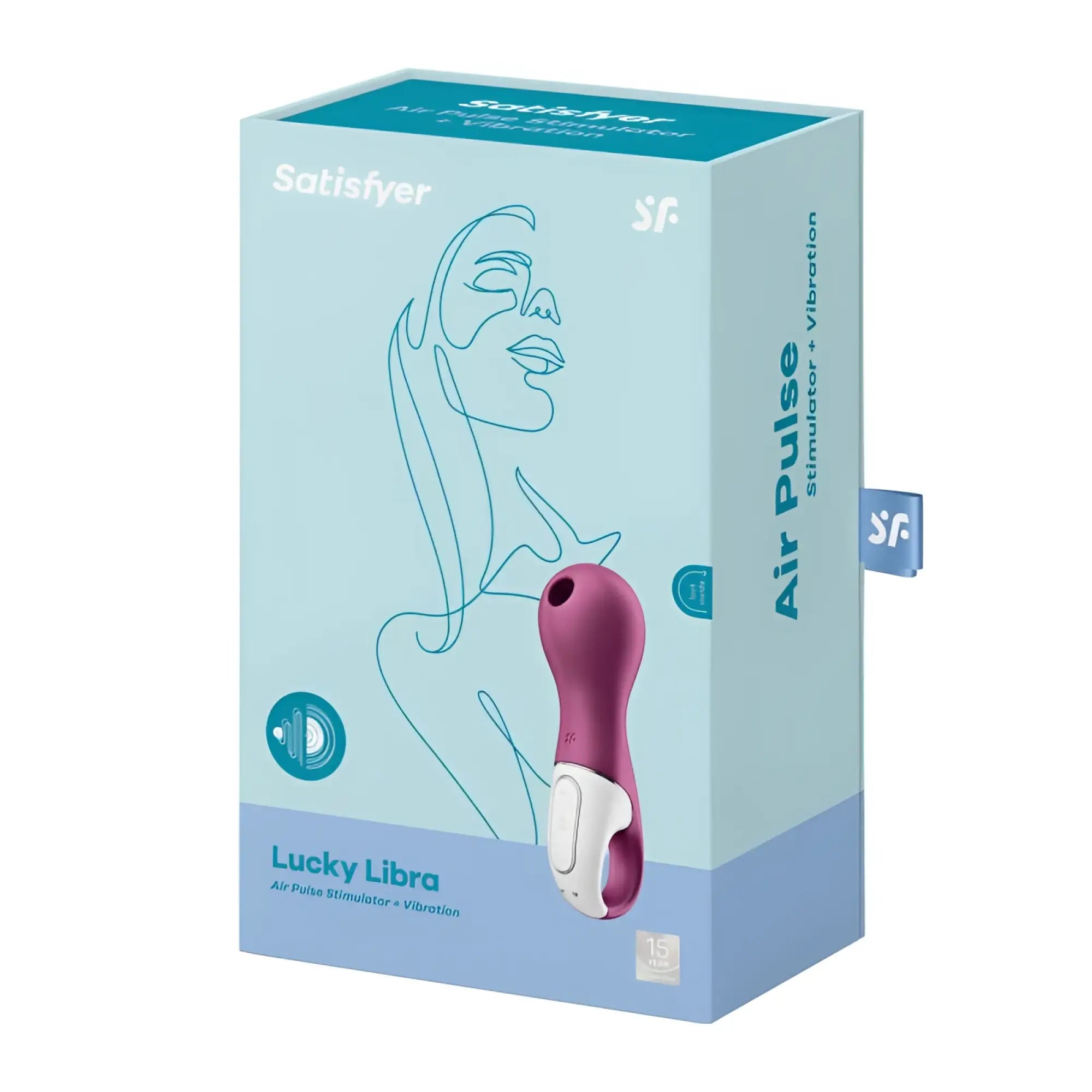 The satisfyer libra air wave vibrator is a sleek ergonomic device with a vibrant magenta body and white grip section