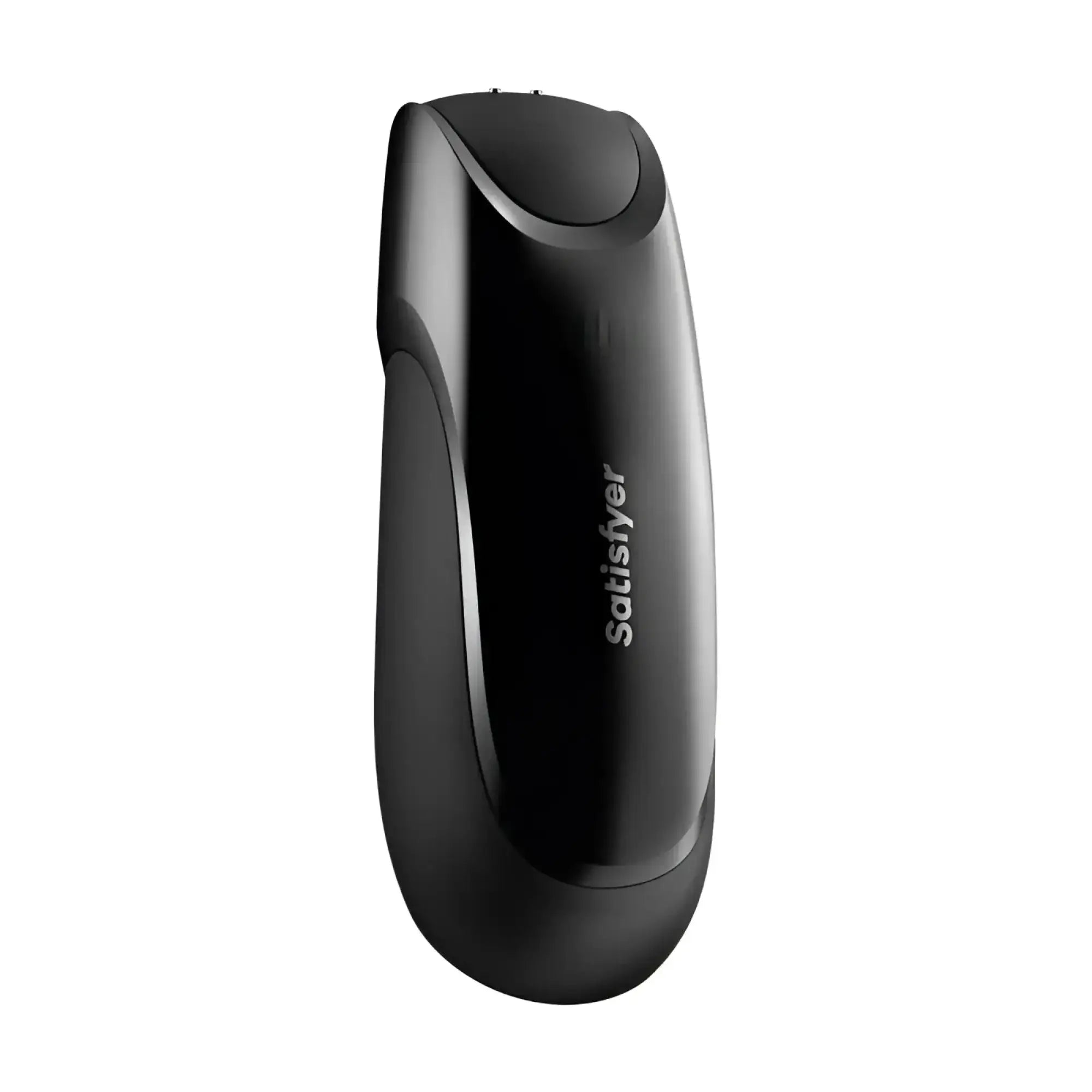 Black satisfyer men vibration plus personal pleasure device with sleek ergonomic design and glossy finish