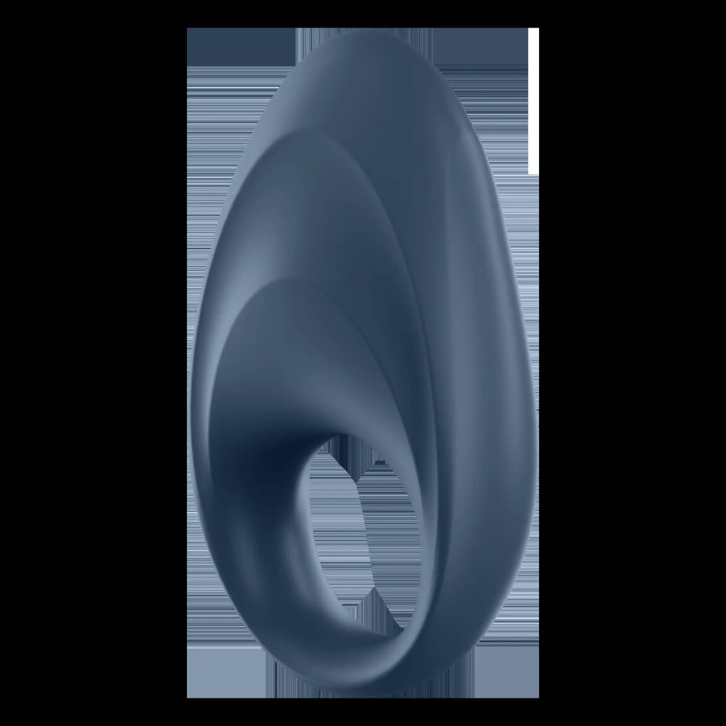 Satisfyer mighty one connect app sleek matte dark blue silicone ring with smooth ergonomic design for comfortable wear