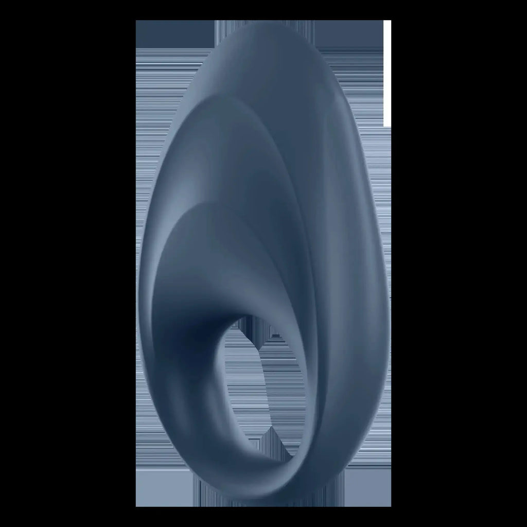Satisfyer mighty one connect app sleek matte dark blue silicone ring with smooth ergonomic design for comfortable wear