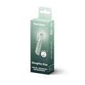 Satisfyer naughty kiss 3d air pulse vibrator in matte white with peak control and usb-c rechargeability