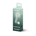 Satisfyer naughty kiss 3d air pulse vibrator in matte white with peak control and usb-c rechargeability