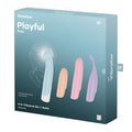 Satisfyer playful four 4-in-1 pastel silicone vibrators with exchangeable heads for versatile pleasure use