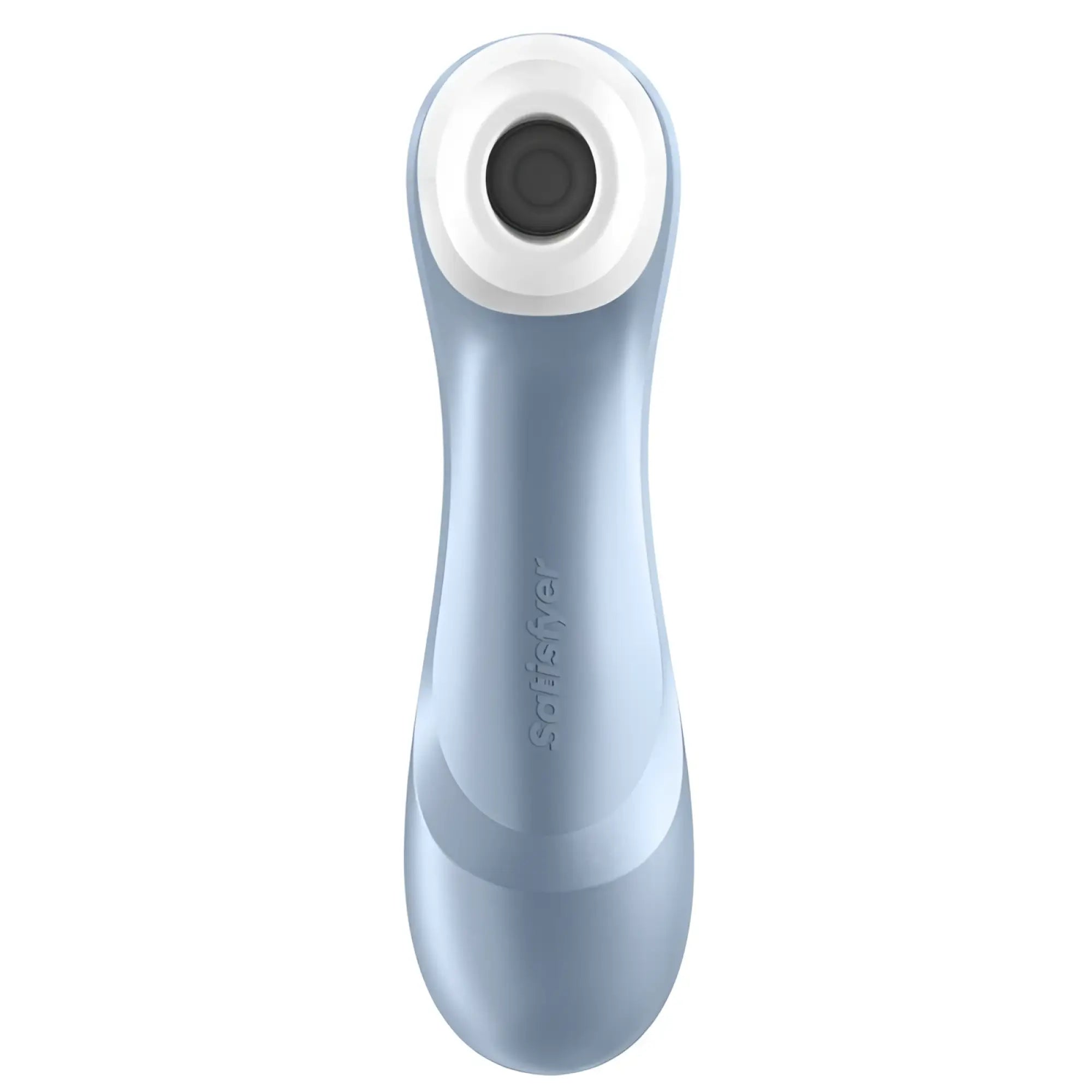 Satisfyer Pro 2 G2 air pulse clitoral stimulator in sleek light blue with smooth ergonomic design and white circular head