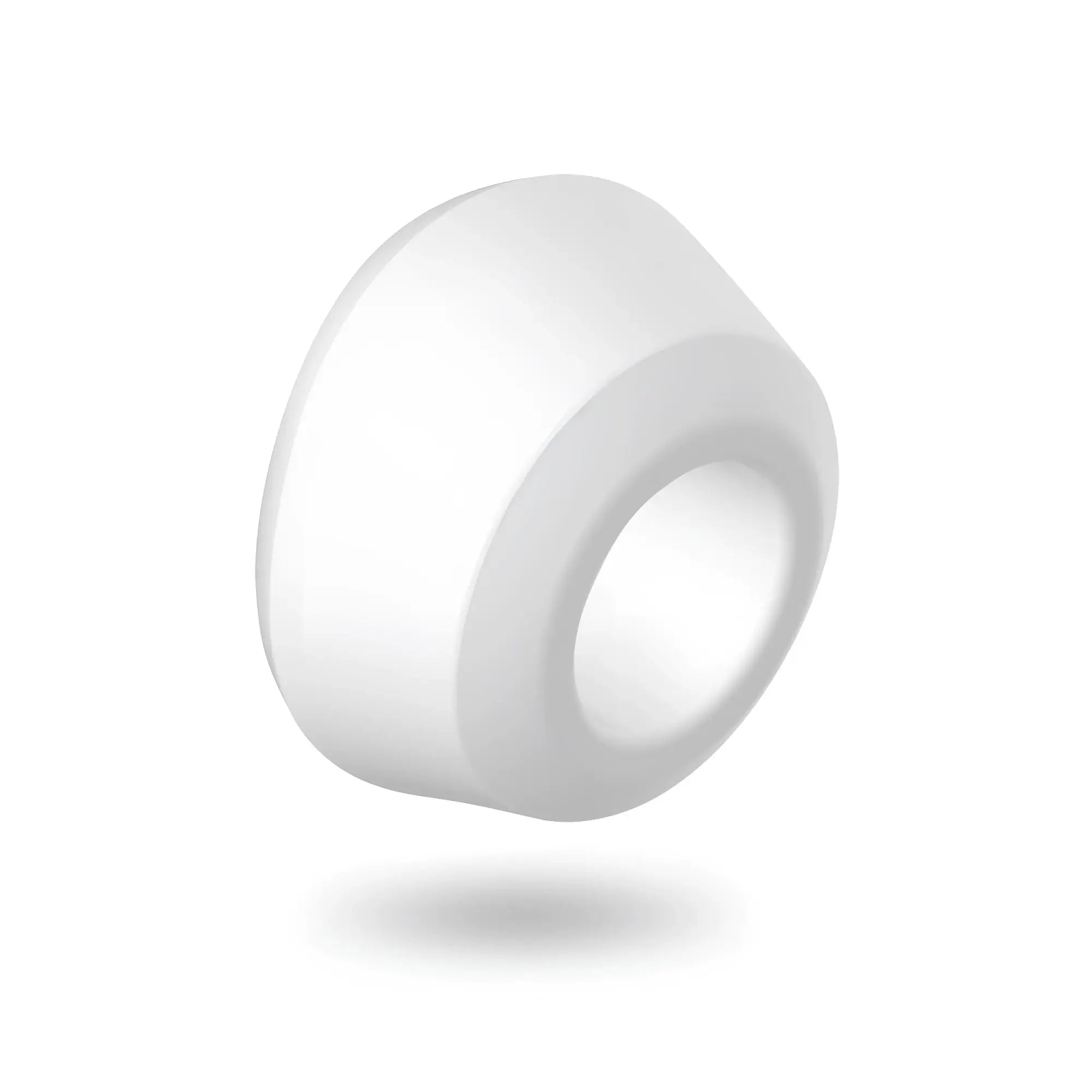 White smooth plastic bead with central hole featured in the satisfyer satisfyer pro 2 g2 air pulse clitoral stimulator rose gold