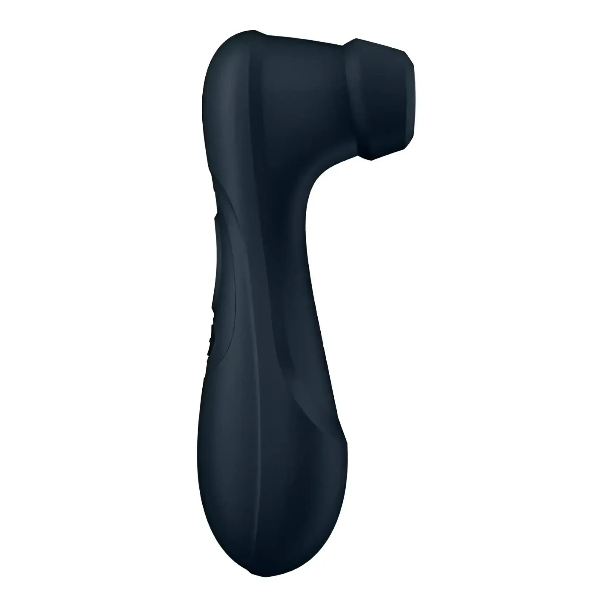Black silicone satisfyer pro 2 gen 3 clitoral stimulator with ergonomic grip and rounded nozzle for intimate use