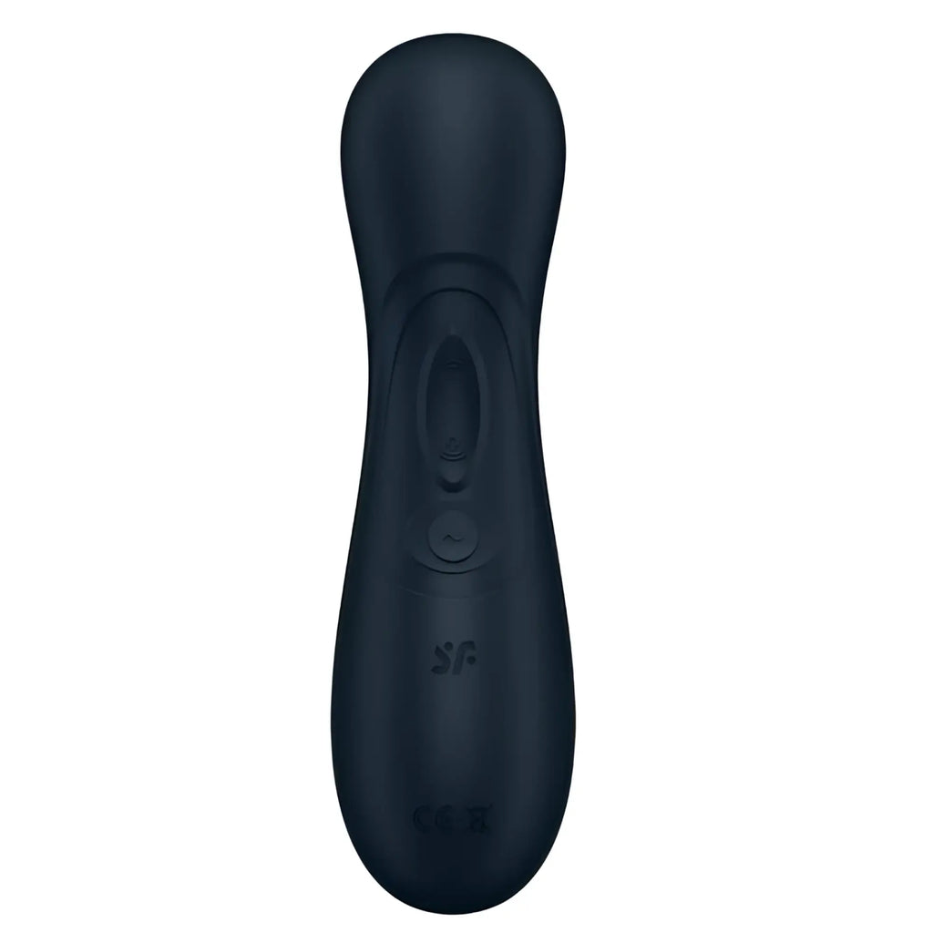 Black silicone remote control for satisyer pro 2 gen 3 app control clitoral stimulator with two buttons and logo
