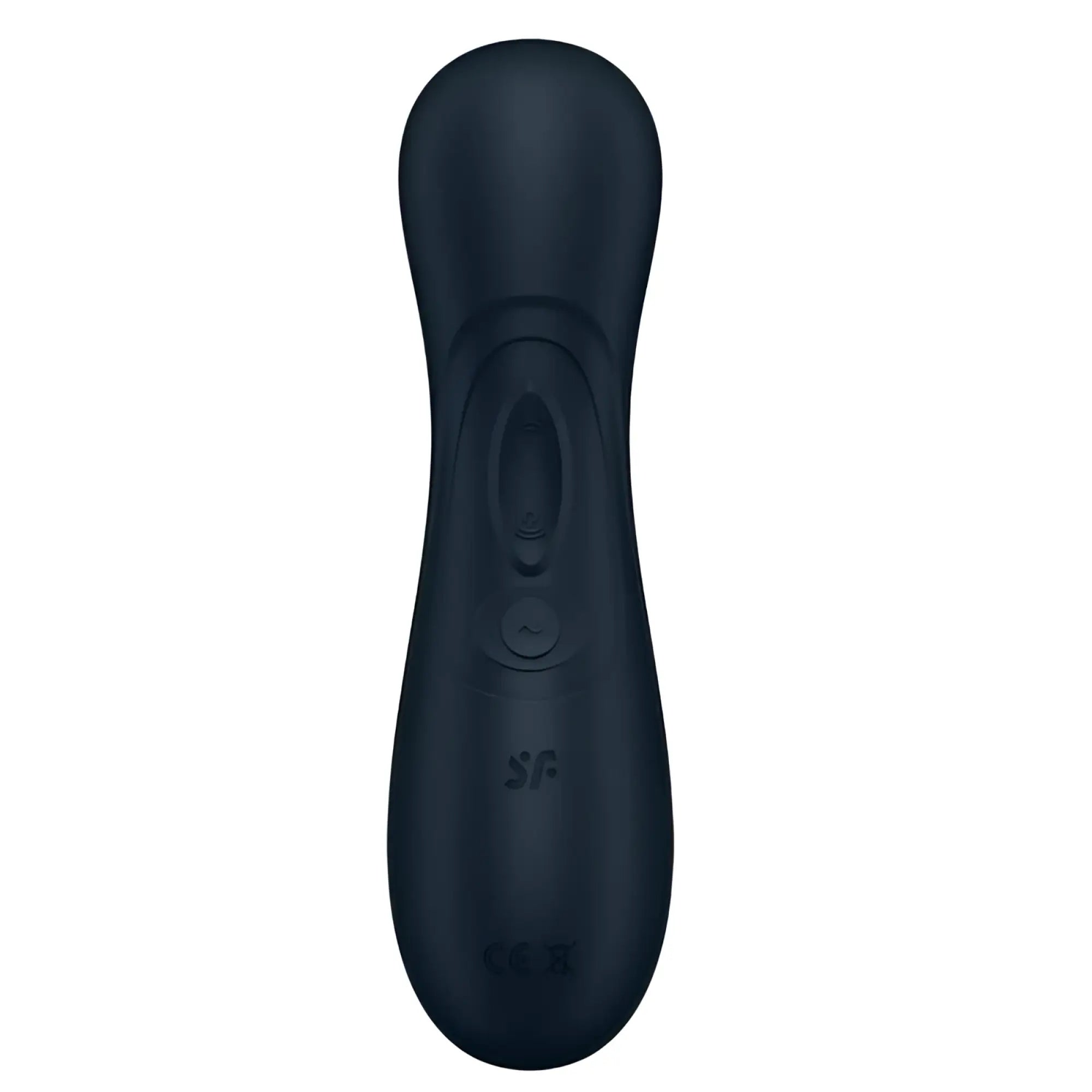 Black silicone remote control for satisyer pro 2 gen 3 app control clitoral stimulator with two buttons and logo