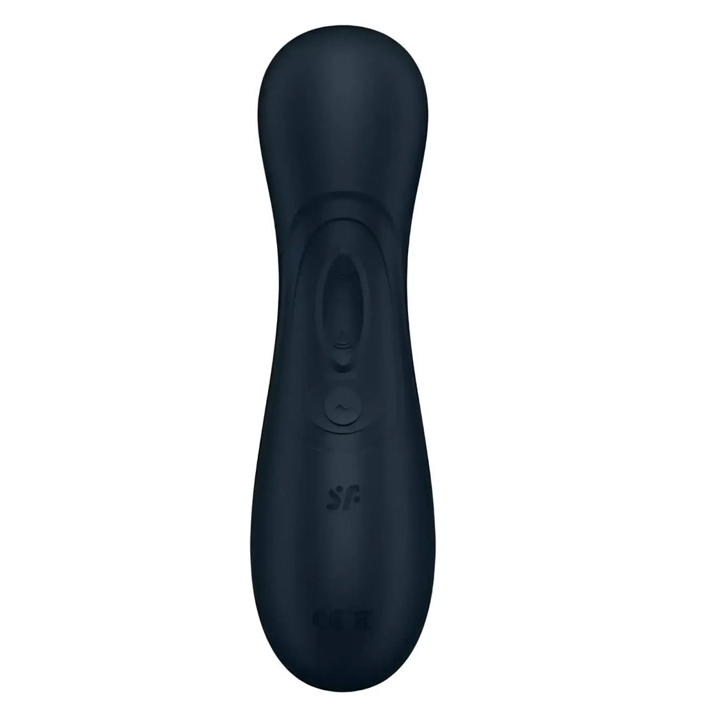 Black silicone remote control for satisyer pro 2 gen 3 app control clitoral stimulator with two buttons and logo