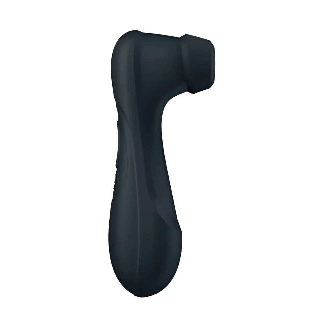 Black silicone satisfyer pro 2 gen 3 clitoral stimulator with ergonomic grip and rounded head for gentle use